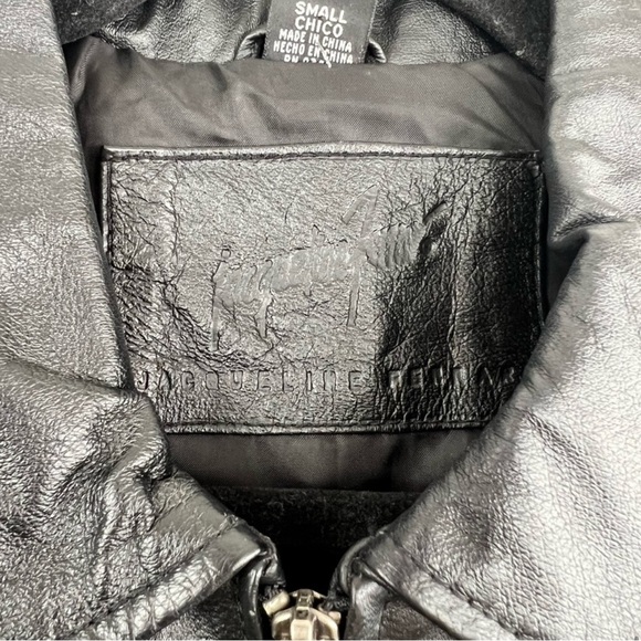 Jacqueline Ferrar Authentic Pig Nappa Genuine
Leather Black Zip Up Jacket size S - Picture 10 of 10